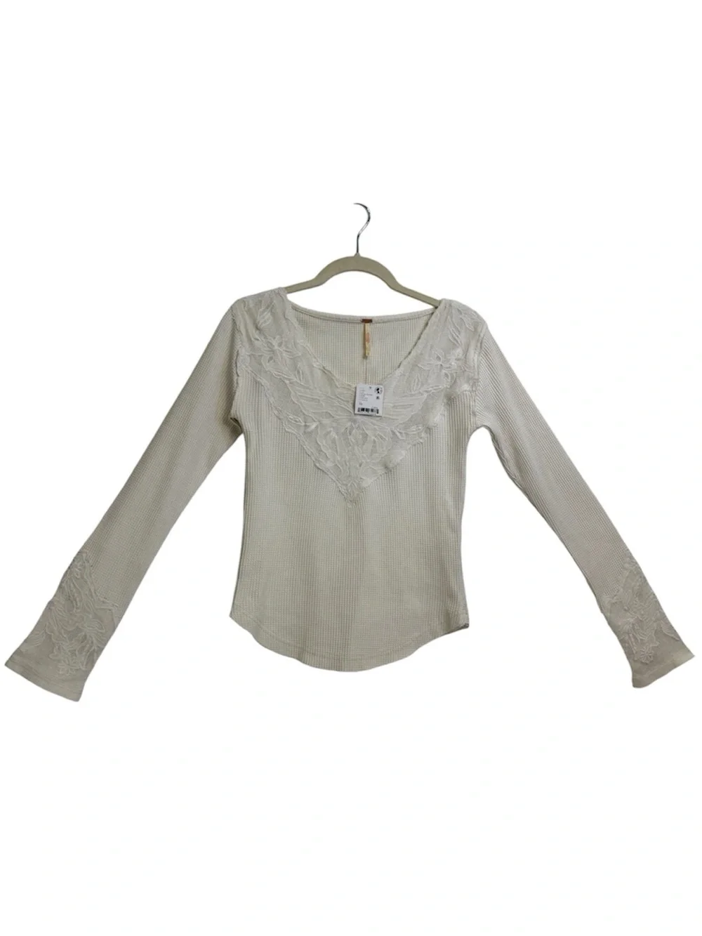 Free People Butterfly Lace Trim Top, Size XSMALL
